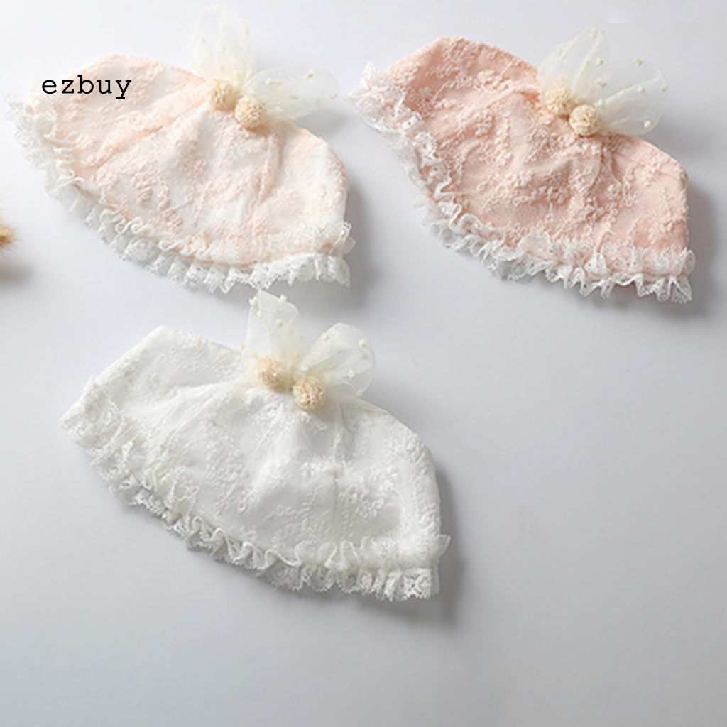 Mũ Trùm Đầu Thoáng Khí Phối Ren Hình Tai Thỏ Thời Trang Mùa Hè Cho Bé