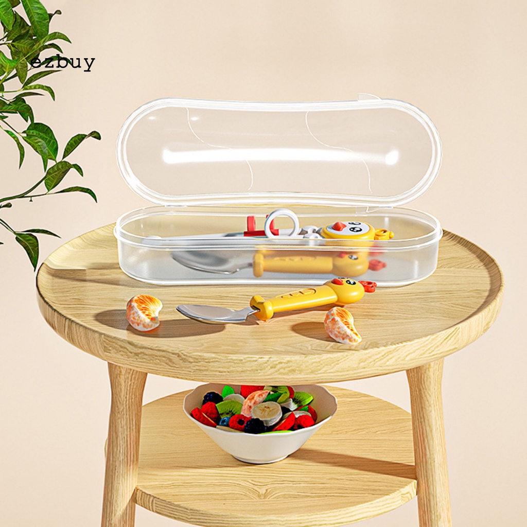 Bộ Đũa Muỗng Nĩa Bằng ABS Kiểu Hoạt Hình Dễ Thương Cho Bé Tập Ăn