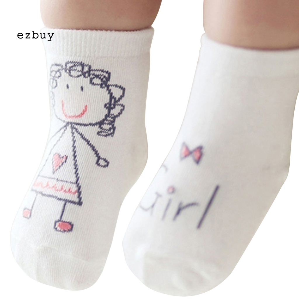 1 Đôi Vớ Cotton Mềm Chống Trượt In Họa Tiết Hoạt Hình Dễ Thương Cho Bé