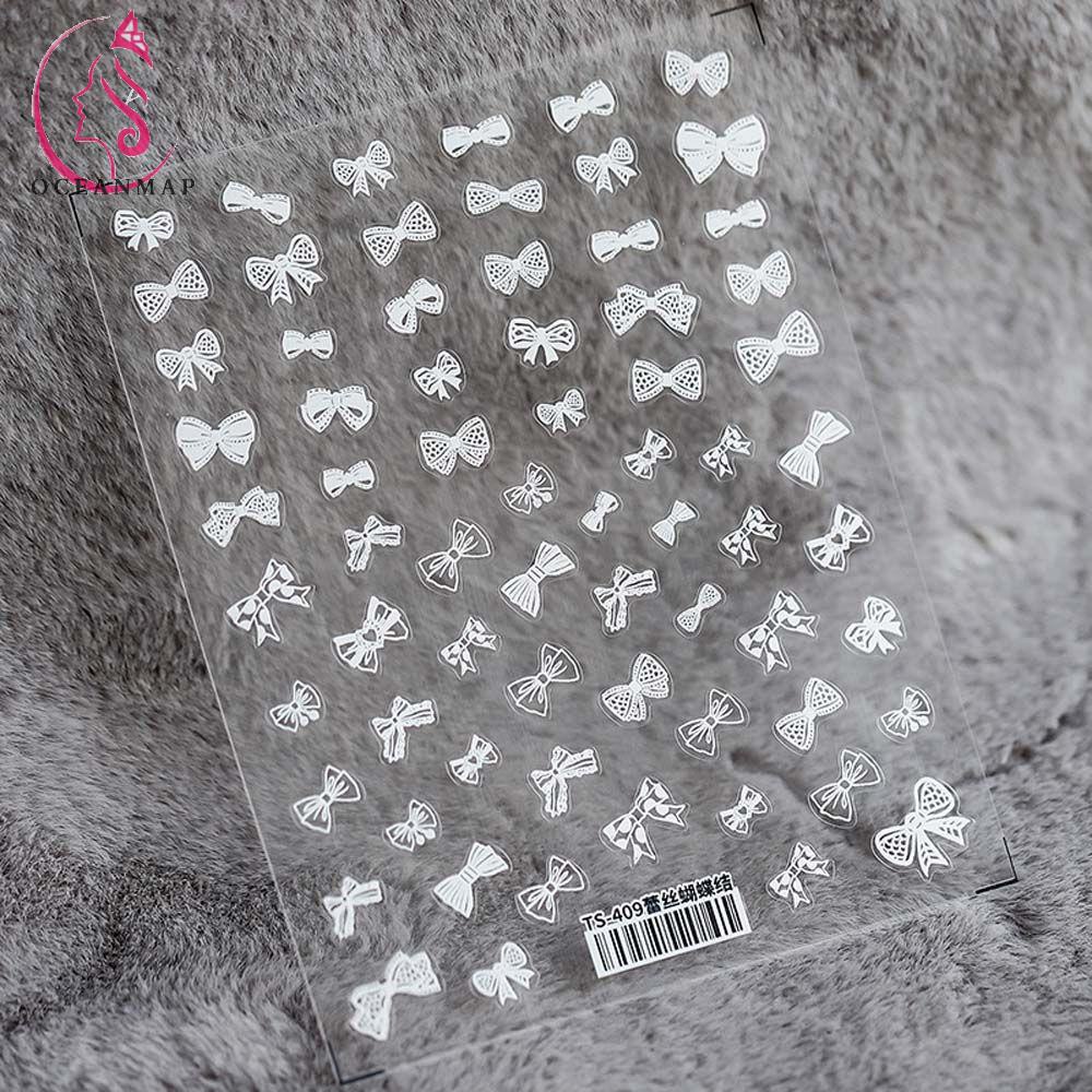 [Hàng mới về] Nhãn dán nơ ren hoa hồng ngọt ngào tự dính trang trí móng tay cho nữ