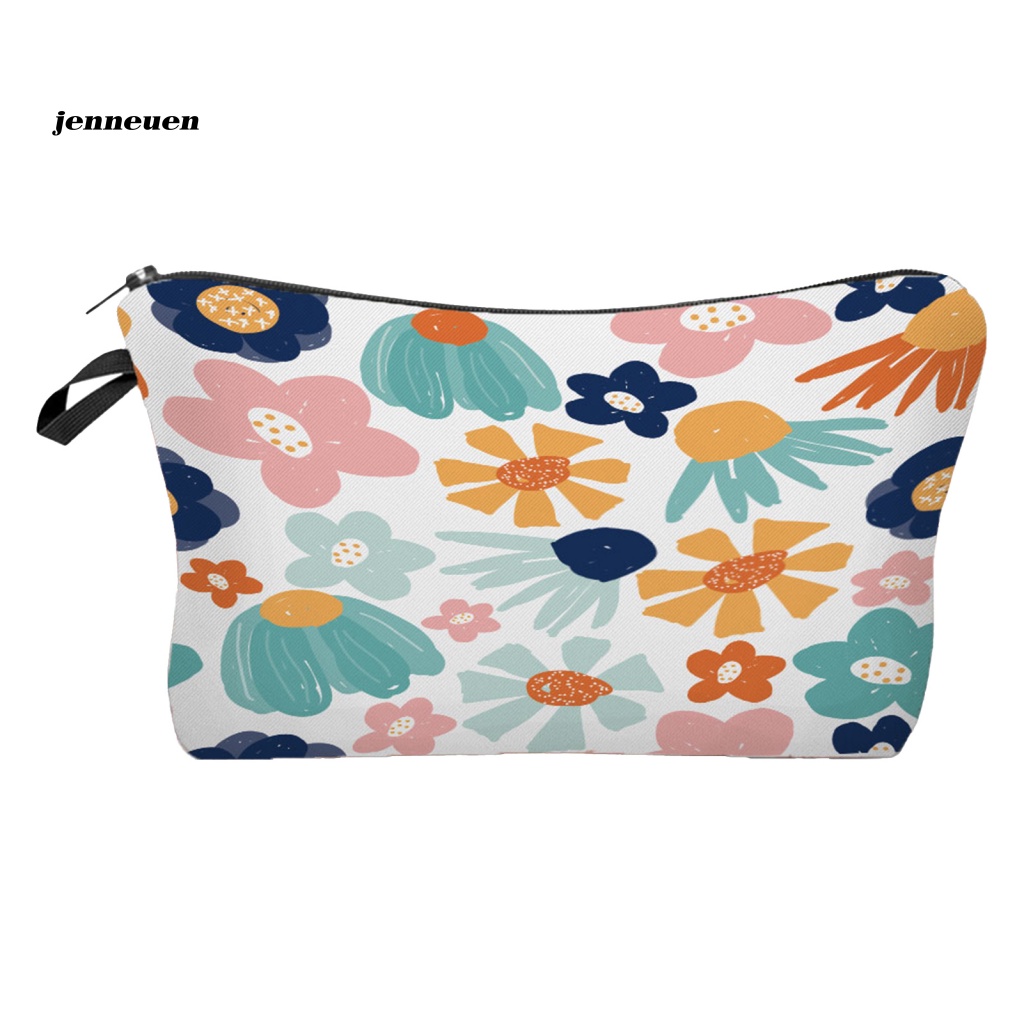 Jen Túi Đựng Mỹ Phẩm Sức Chứa Lớn Bền Bỉ In Họa Tiết Hoa Dễ Phối Đồ Dành Cho Trường Học