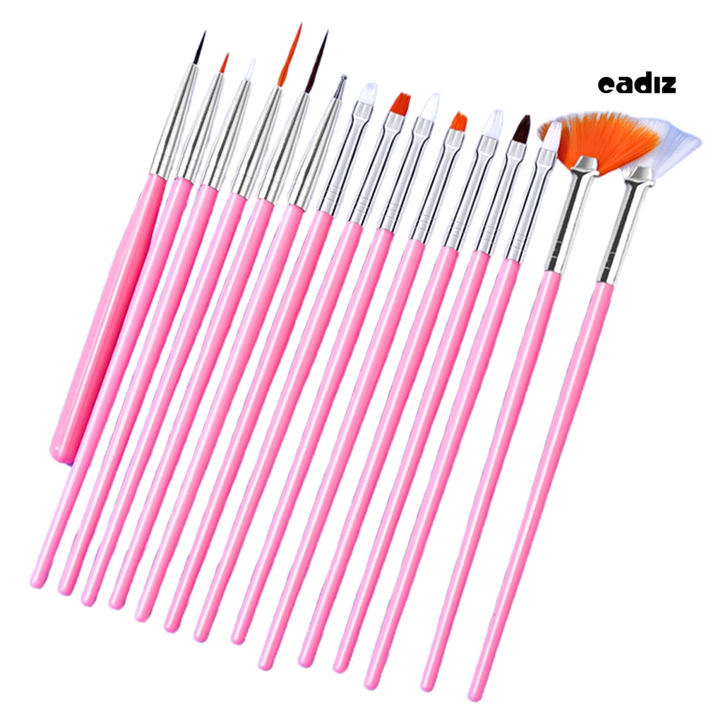 Bộ 15 Cọ Vẽ Móng Tay Ngòi Mảnh Đầu Cọ Mềm Không Phai Màu Hiệu Ứng Gradient DIY