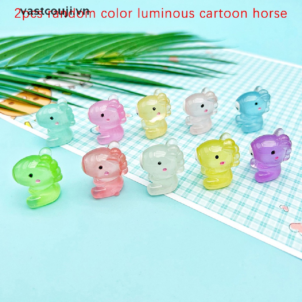 Bộ 2 Tượng Ngựa Phát Sáng Trong Suốt Dùng Trang Trí