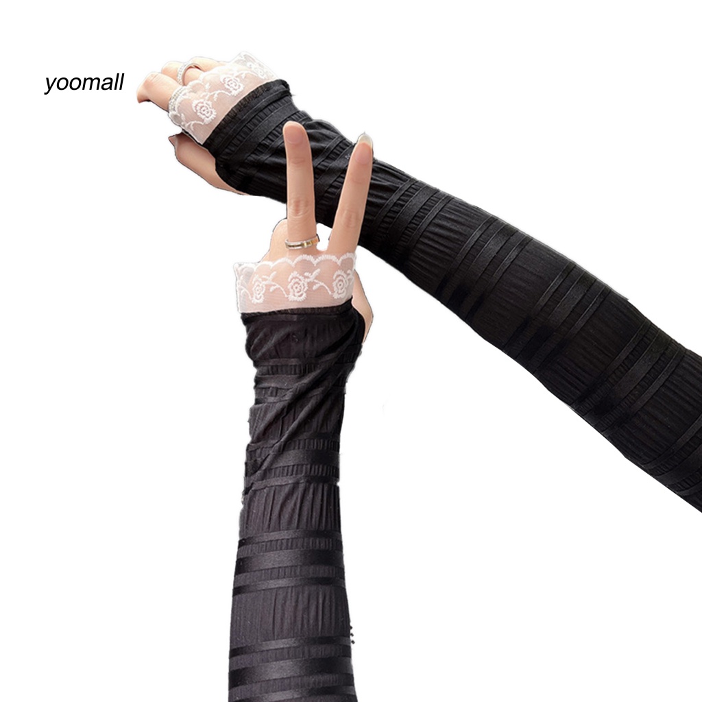 1 Cặp Ống Tay Áo Thấm Hút Mồ Hôi Thiết Kế Lỗ Chuyên Dụng Cho Chạy Bộ Đạp Xe Mùa Hè