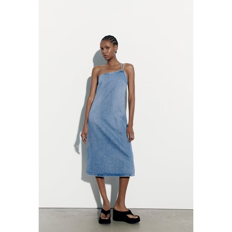 Đầm Denim Sáo Không Đối Xứng Phong Cách Âu Mỹ Hàng Mới 2023 N8-65710