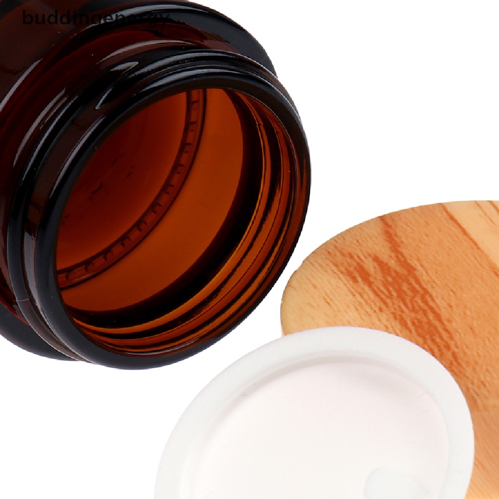{BUDDI} 1 Hũ Thủy Tinh Đựng Mỹ Phẩm Chăm Sóc Da Có Thể Đổ Đầy Với Hạt Gỗ {BUDDI}