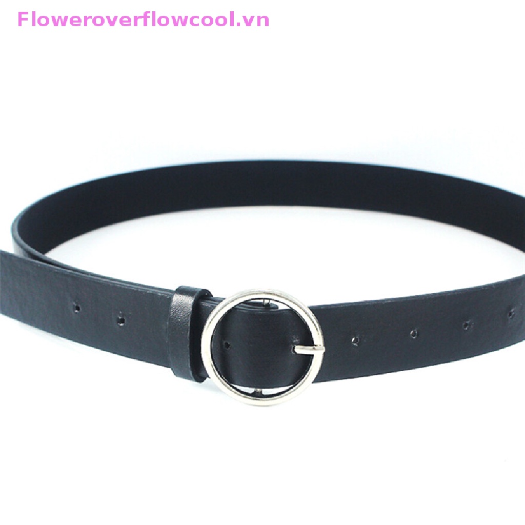 Thắt Lưng Da Khóa Kim Loại Tròn Thời Trang Cho Nữ