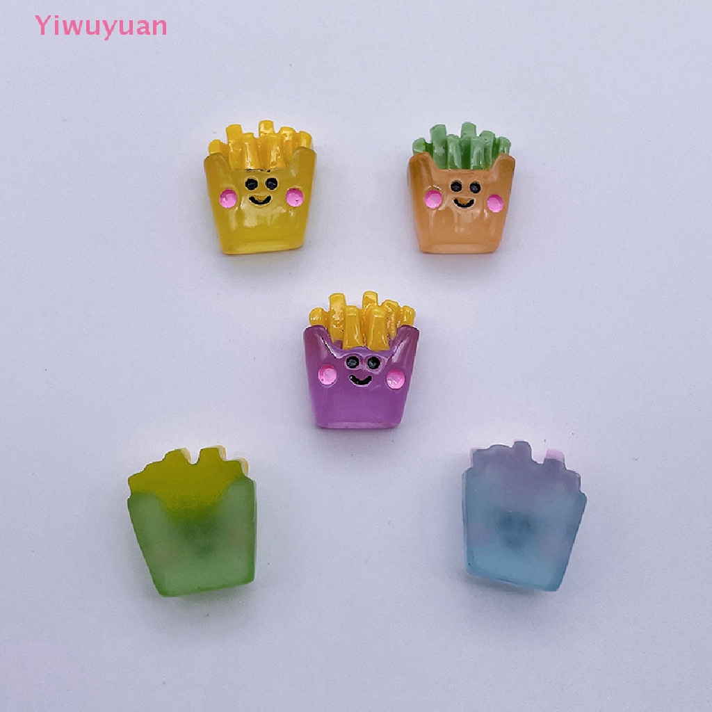 Bộ 2 Miếng Dán Hình Khoai Tây Chiên Dạ Quang Trang Trí Điện Thoại / Bảng Điều Khiển Xe Hơi