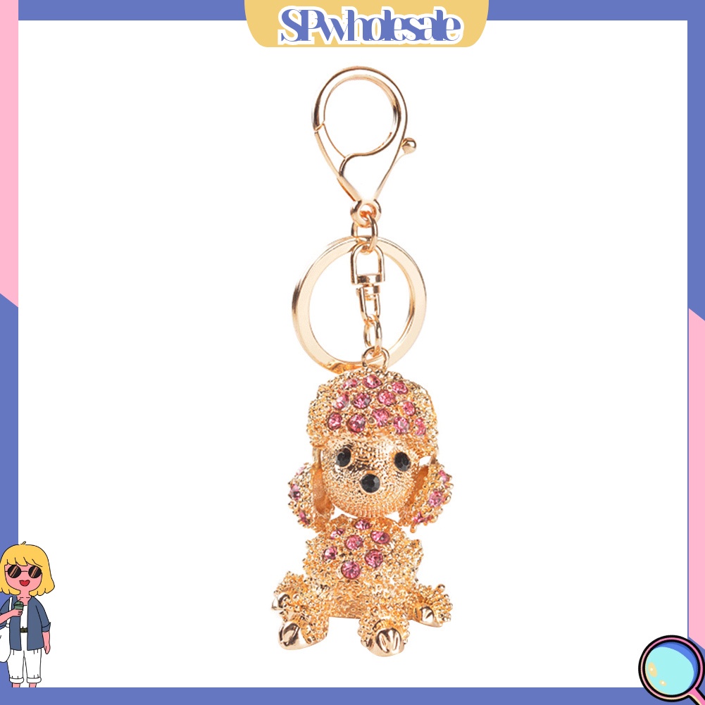 <SPwholesale> Móc Khóa Hình Cún Poodle Đính Đá Dễ Thương
