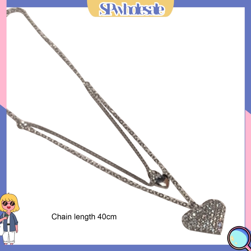 &lt;SPwholesale&gt; Vòng Cổ Choker Hai Lớp Mặt Hình Trái Tim Bằng Hợp Kim Chống Oxy Hóa Cho Nữ