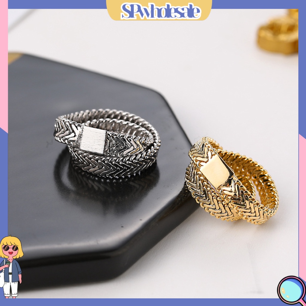 <SPwholesale> Nhẫn Đồng Hai Lớp Xếp Chồng Xương Rắn Đơn Giản