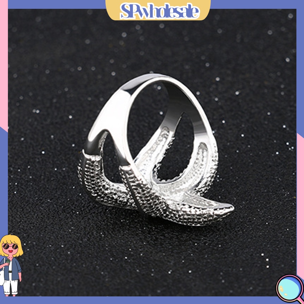 <SPwholesale> Nhẫn Mạ Bạc Hình Sao Biển Thời Trang Cho Nữ