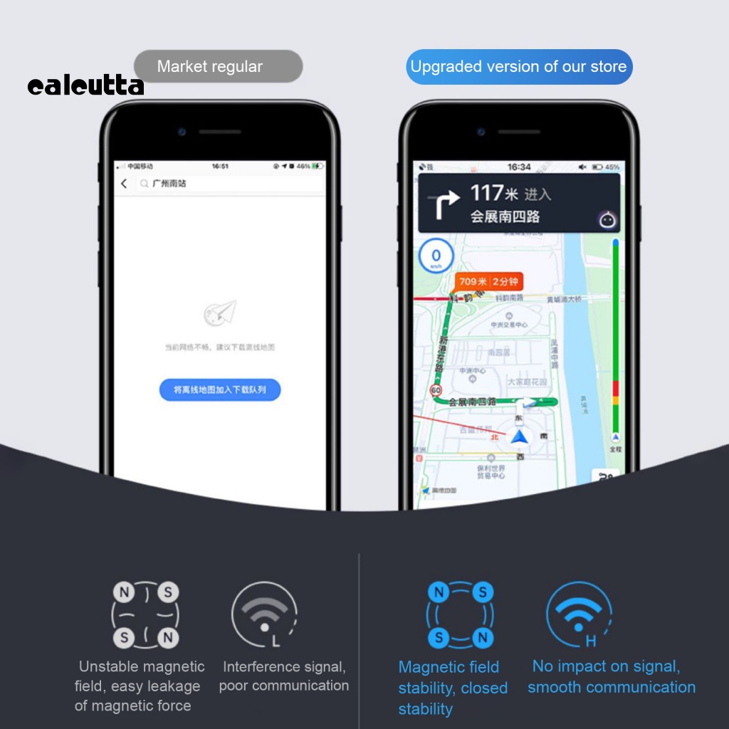 Giá Đỡ Điện Thoại Hít Nam Châm Xoay 360 Độ Bằng Kim Loại Cho Xe Hơi