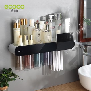 Kệ cài bàn trải, bộ nhả kem đánh răng tự động thông minh , kệ đựng bàn chải đánh răng ecoco 2,3,4 cốc nhà tắm thông minh