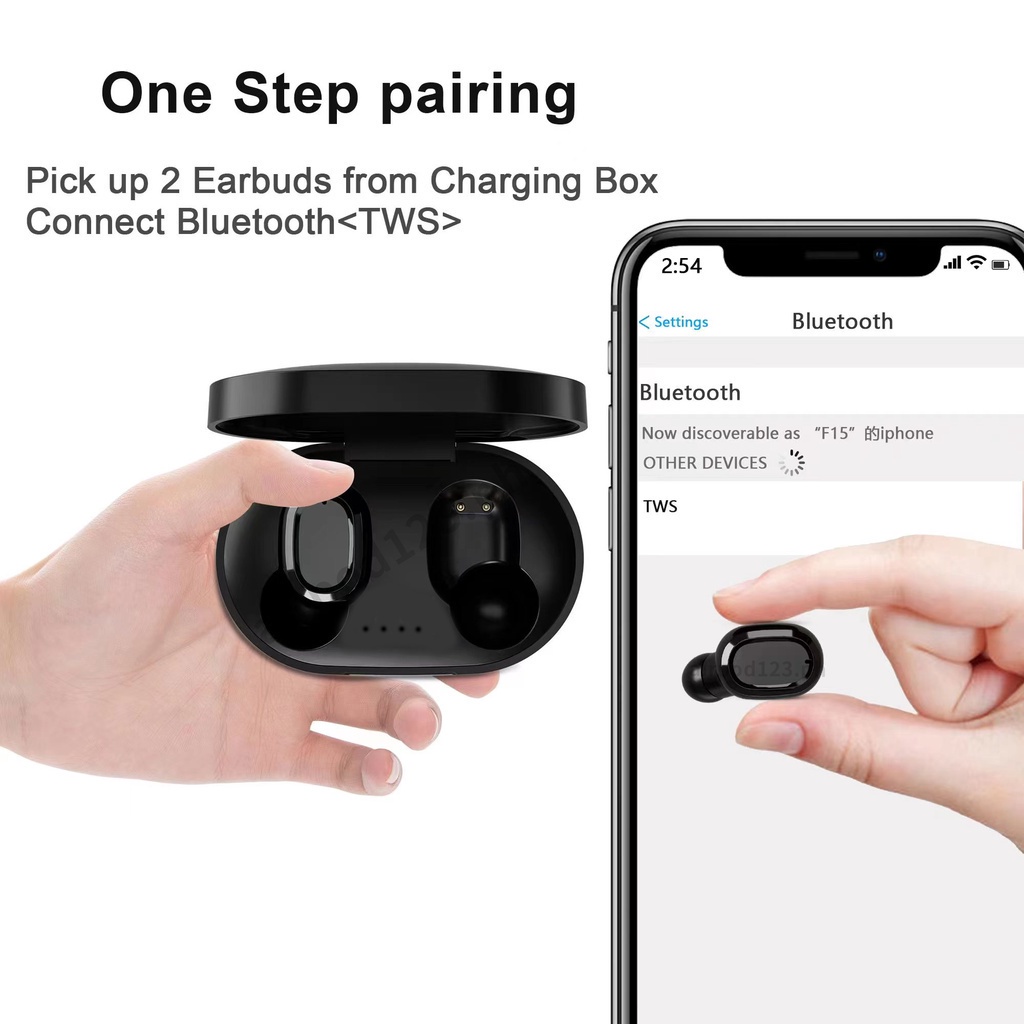 Tai Nghe Bluetooth Không Dây H1 TWS Tích Hợp MIC Cho Tất Cả Điện Thoại Thông Minh