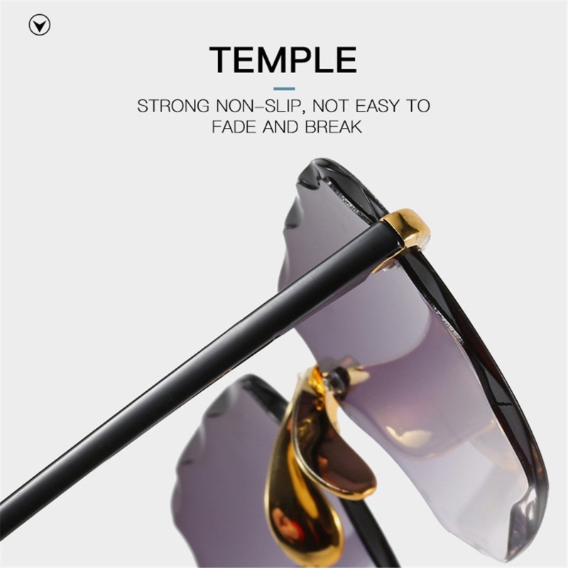 Kính Mát Tròng Vuông Lớn Không Viền Chống Tia UV400 Thời Trang Cho Nữ