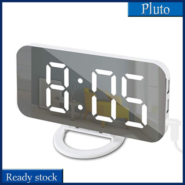 Mới Đồng Hồ Báo Thức Điện Tử 2 Cổng Sạc Usb Có Thể Điều Chỉnh Độ Sáng