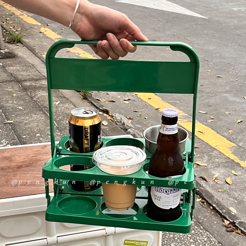 Giỏ Đựng Thức Uống Có Tay Cầm Có Thể Gấp Gọn Tiện Dụng Mang Theo Du Lịch Cắm Trại