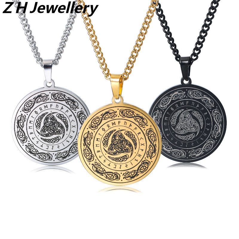 Z Vòng cổ Bằng Thép Titan Không Gỉ Mặt Thắt Nút Phong Cách Viking Ireland Thời Trang Dành Cho Nam