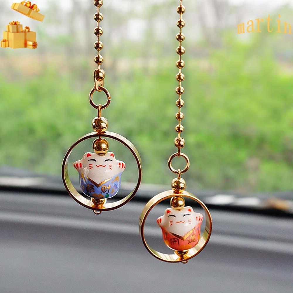 Mặt Dây Chuyền Hình Mèo May Mắn MARTIN1 Trang Trí Xe Hơi / Gương Chiếu Hậu