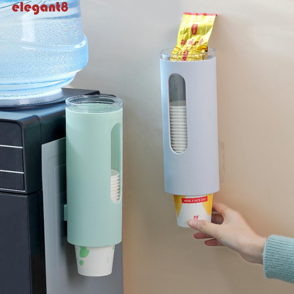 Hộp Đựng Cốc Dùng 1 Lần Màu Trắng Chống Bụi Dạng Kéo Treo Tường Tiện Lợi