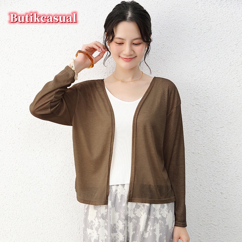 Áo Khoác cardigan Chống Nắng Bằng cotton Tay Dài Dáng Rộng Thời Trang Mùa Hè Cho Nữ