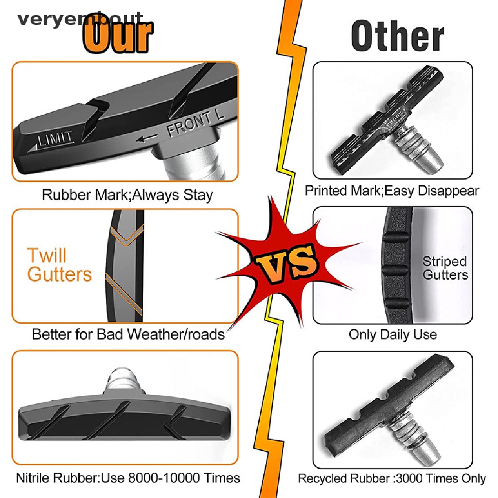 1 Cặp Má Phanh Xe Đạp Siêu Bền Không Gây Tiếng Ồn Tiện Dụng