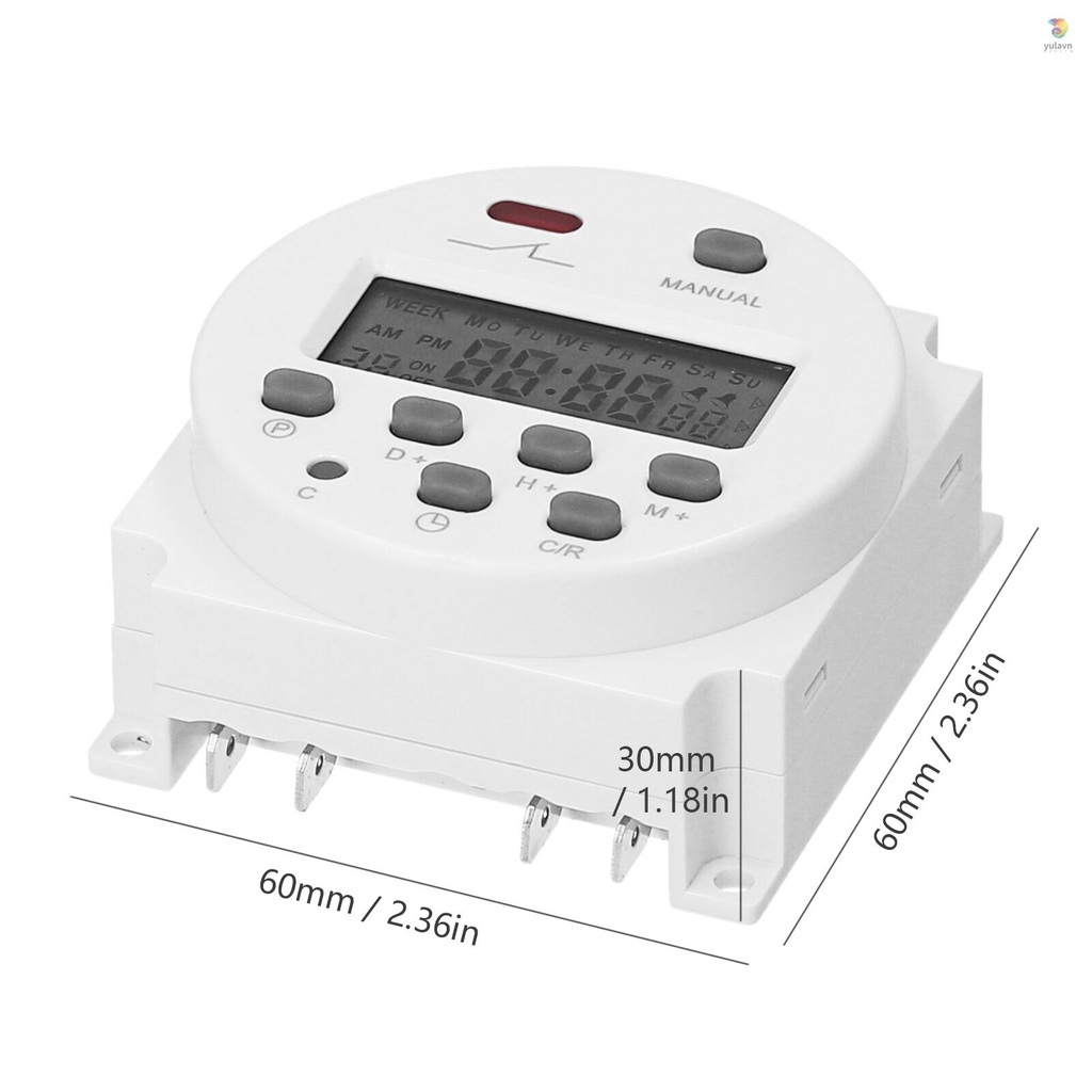 Công Tắc Hẹn Giờ Điện Tử 16 Lập Trình ON / OFF Có Thể Lập Trình Bật / Tắt Cho Đèn Văn Phòng / Nhà Bếp