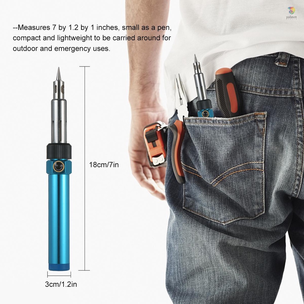 Mỏ Hàn Sắt Khí Butan Điều Chỉnh Được 2370°F Lò Xo Nhiệt Độ Cao Chuyên Dụng Cho Đốt Gỗ Điện Tử