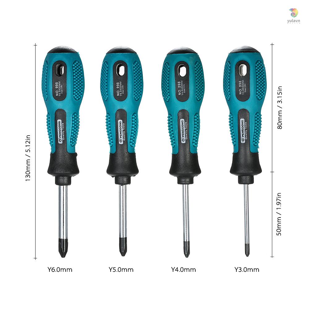 Bộ 4 Tua Vít Từ Tính Màu Đen / Bạc Chuyên Dụng Sửa Chữa Đồ Dùng Gia Dụng