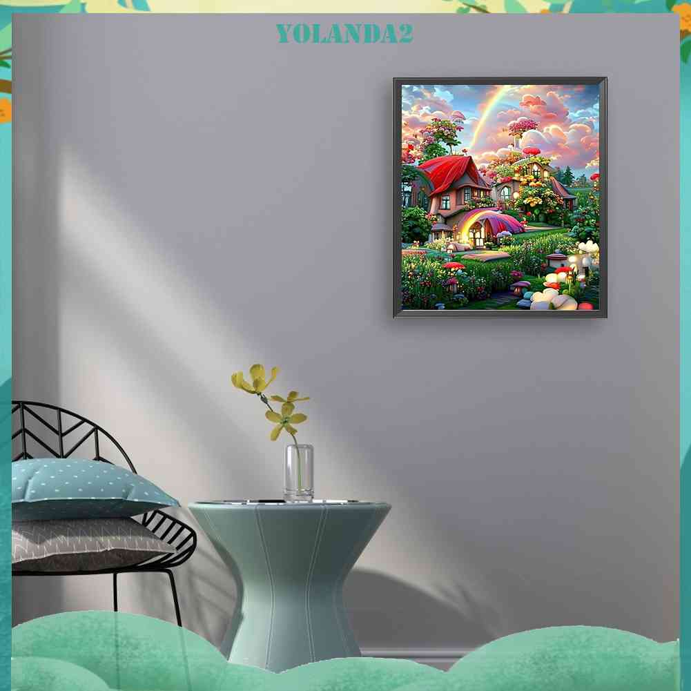 Tranh Đính Đá Kim Cương Toàn Bộ 5D DIY Hình Vẽ Ngôi Nhà