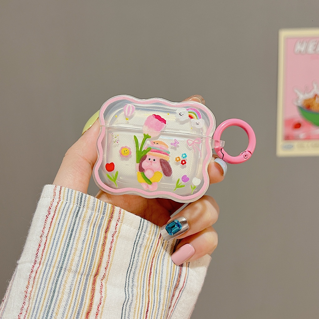 Vỏ Bảo Vệ Hộp Sạc Tai Nghe Bluetooth Airpods 1 2 Gen3 Pro 2 2022 Bằng TPU Trong Suốt Họa Tiết Hoạt Hình Sở Thú Dễ Thương