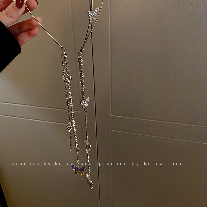 Cài Tóc Tua Rua Hình Bướm Đính Đá Thời Trang Hàn Quốc Dành Cho Nữ