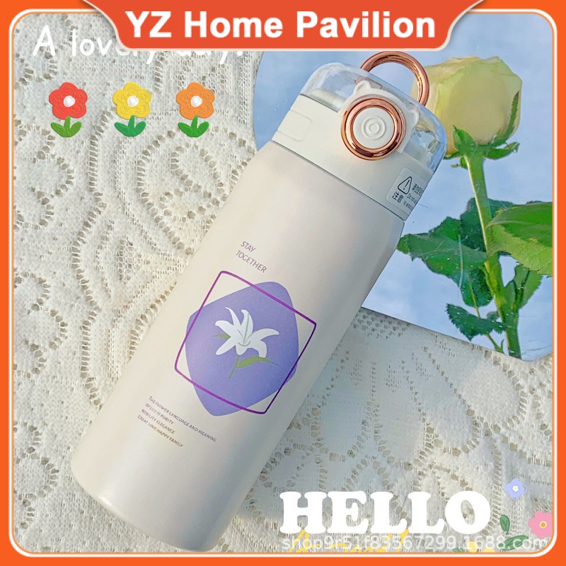 bình giữ nhiệt lock lock dễ thương nóng lạnh coffee tumbler Dễ thương 304 bằng thép không gỉ cách nhiệt cốc ins phong cách hoạt hình học sinh nhảy ly nước tay trong tay