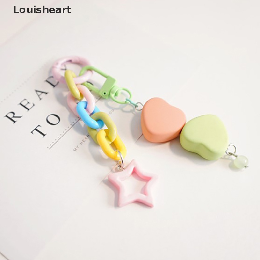 Louisheart Móc Khóa Xe Hơi / Ba Lô / Móc Chìa Khóa Bằng Acrylic Màu Kẹo Hình Ngôi Sao DIY Chất Lượng Cao