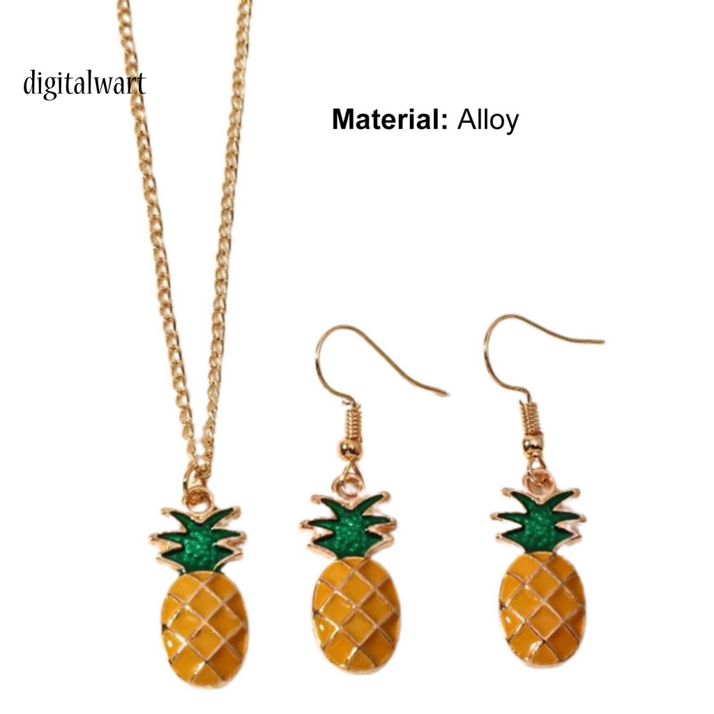 Kỹ Thuật Số| Set 2 Vòng cổ + Bông Tai Hình Quả Dứa Dễ Thương