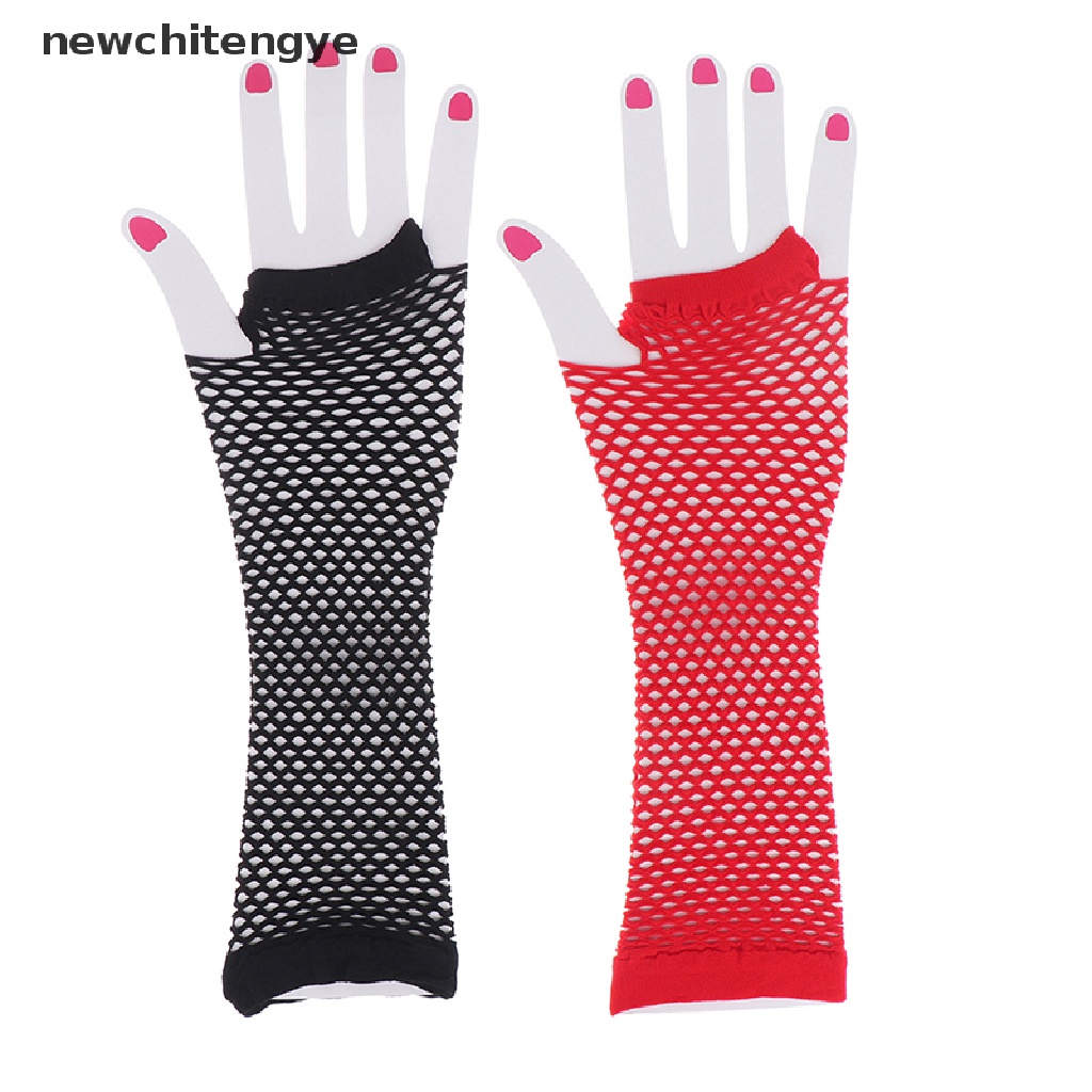 Găng Tay Lưới Dài Hở Ngón Phong Cách Gothic Cho Nữ