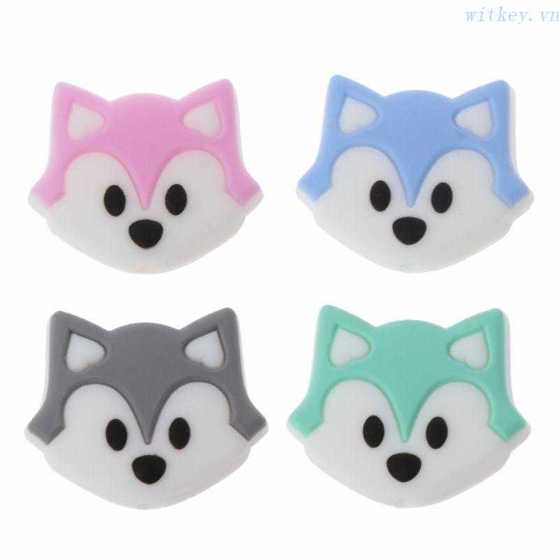 Vòng cổ Silicone Cấp Thực Phẩm Hình Cáo Cho Bé Mọc Răng DIY