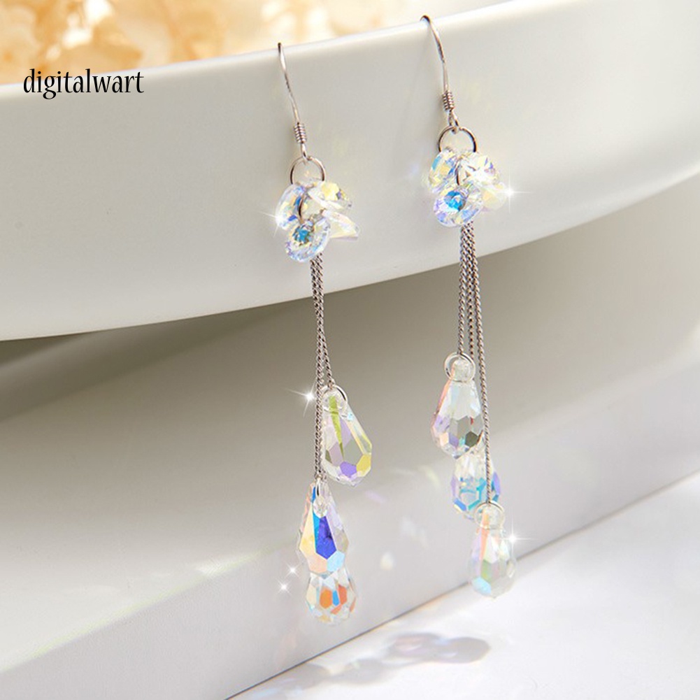 Kỹ Thuật Số| Bông Tai DạNg DàI Tua Rua ĐíNh Đá NhiềU MàU ThờI Trang