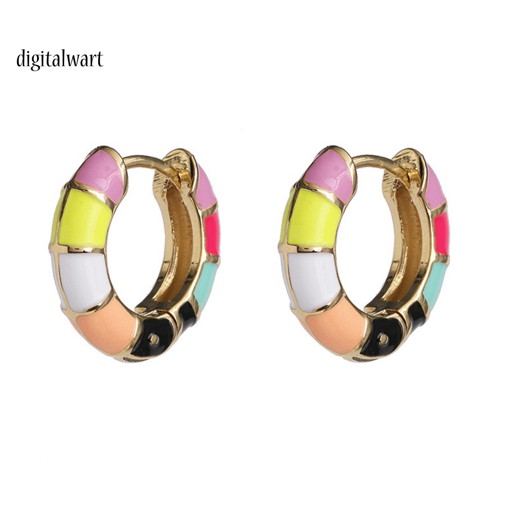 Kỹ Thuật Số| 1 Đôi Bông Tai Tròn Nhiều Màu Phong Cách Bohemia Dành Cho Nữ