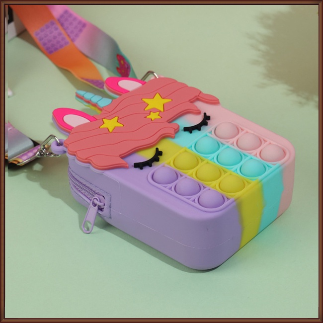 Túi Đựng Tiền Xu Có Khóa Kéo Họa Tiết Kỳ Lân Thời Trang Giúp Giảm Căng Thẳng