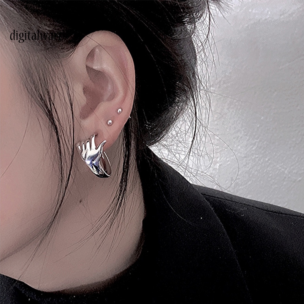 Kỹ Thuật Số| 1 Khuyên Tai Hình Bàn Tay Mạ Điện Phong Cách Hip Hop Unisex