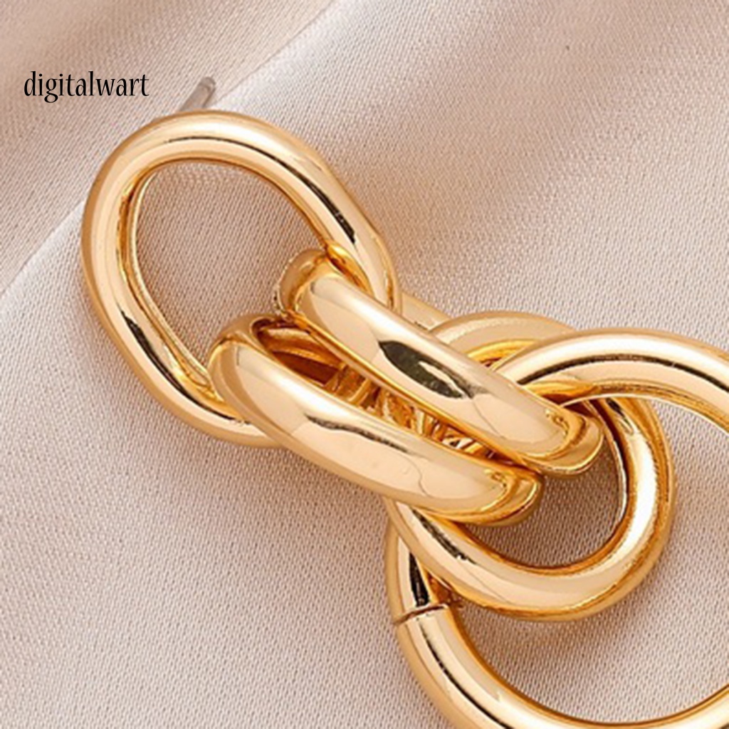 Kỹ Thuật Số| 1 Đôi Bông Tai Tròn Rỗng Bằng Kim Loại Phong Cách Vintage Dành Cho Nữ