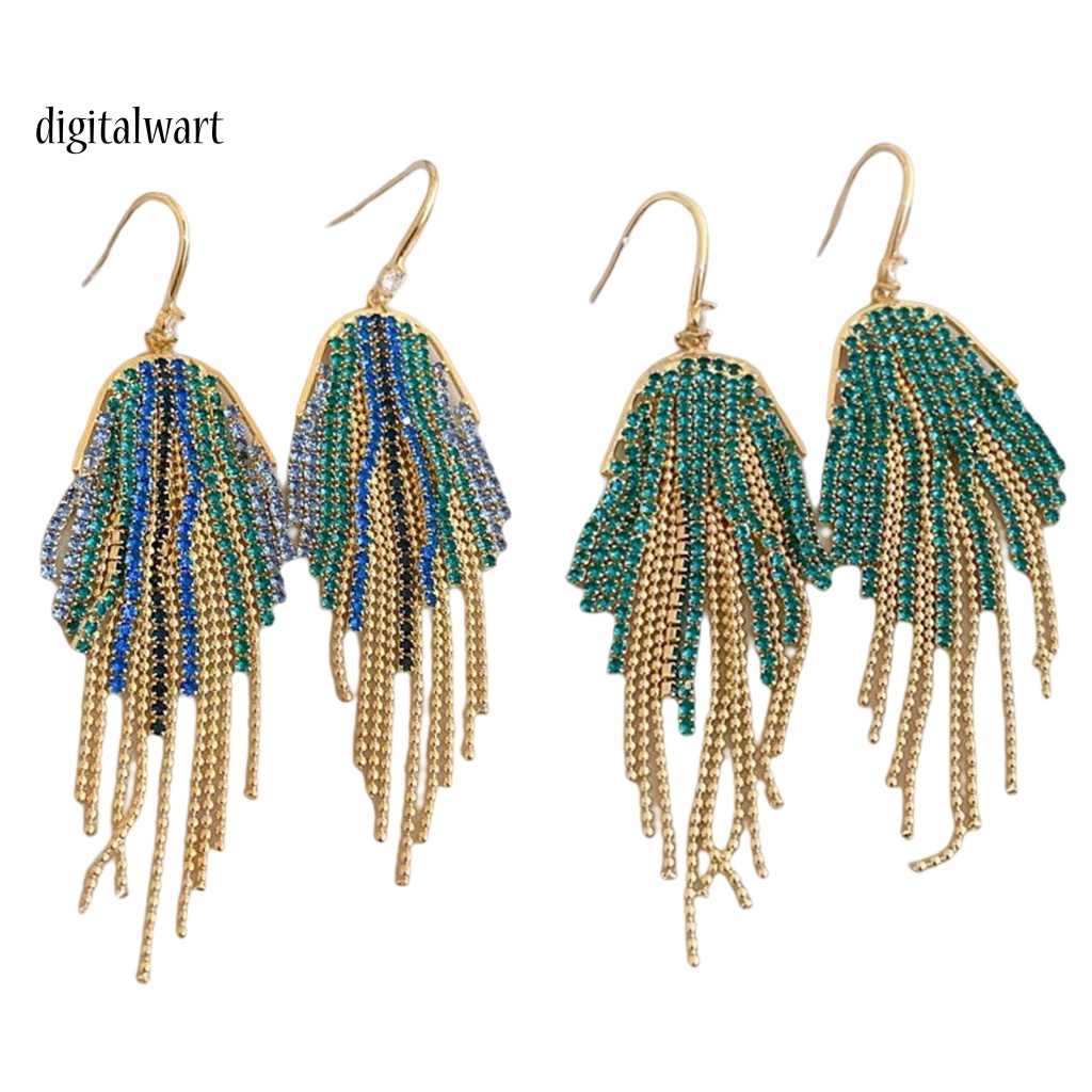 Kỹ Thuật Số| 1 Đôi Bông Tai Dáng Dài Đính Đá Nhiều Màu Phong Cách Bohemian