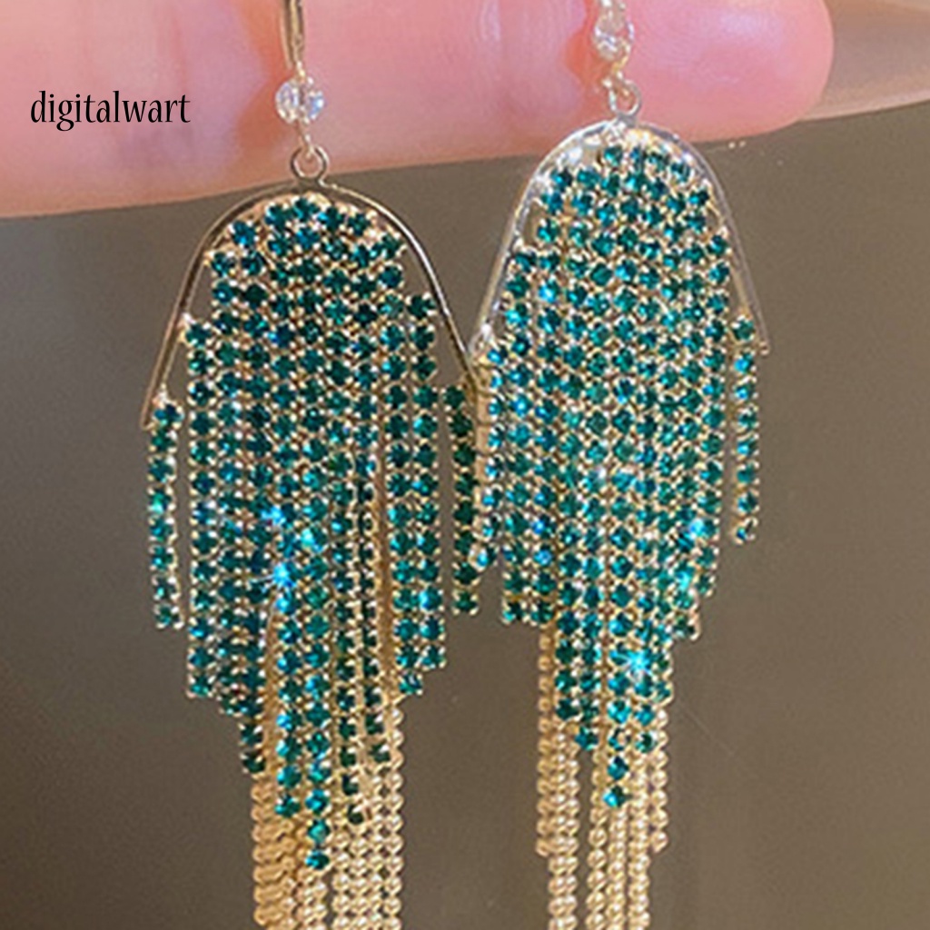 Kỹ Thuật Số| 1 Đôi Bông Tai Dáng Dài Đính Đá Nhiều Màu Phong Cách Bohemian