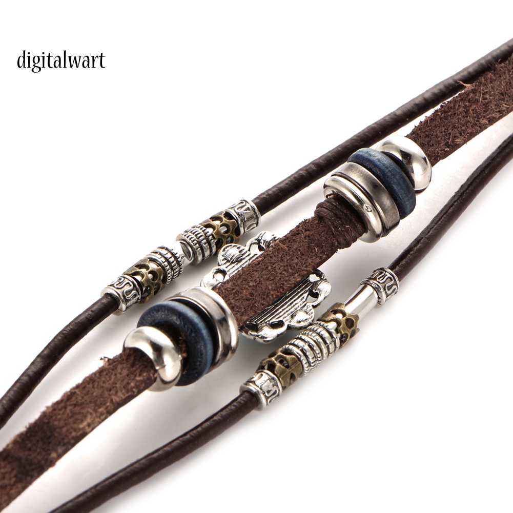 Kỹ Thuật Số| Vòng Tay Da Nhiều Sợi Phối Hạt Phong Cách Bohomian Cho Nữ