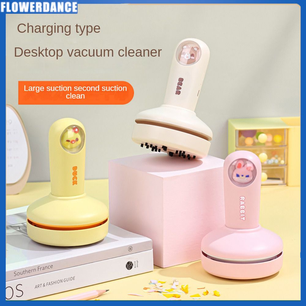 Máy Hút Bụi Để Bàn Mini Máy Hút Bụi Bàn Phím Để Bàn Di Động Có Thể Sạc Lại Máy Quét Bụi Cầm Tay Cho Thú Cưng Dễ Thương Văn Phòng Phẩm Trường Học Hoa
