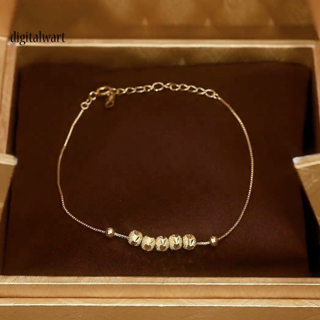 Kỹ Thuật Số| Vòng Đeo Tay May Mắn Bằng Hợp Kim Mỏng Màu Vàng Đồng Tùy Chỉnh Thời Trang Cho Nữ