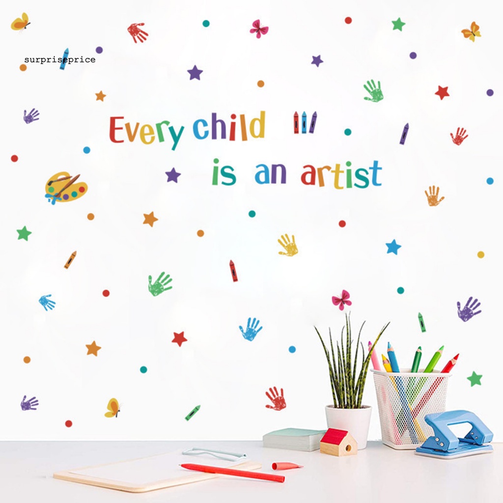 Sticker PVC Dán Tường Tự Dính Chống Xé Họa Tiết Bảng Chữ Cái Bắt Mắt Nhiều Màu Sắc Trang Trí Phòng Trẻ Em