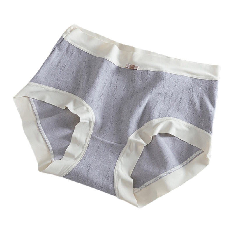 Quần Lót Cotton Jacquard Lưng Vừa Co Giãn Thoải Mái Đính Nơ Dễ Thương Cho Nữ